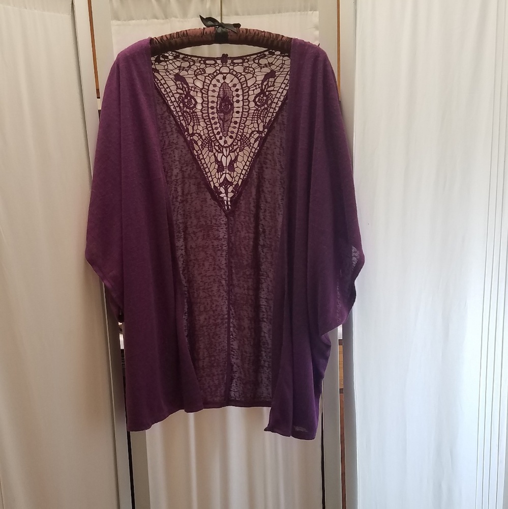 Purple short kimono cardigan